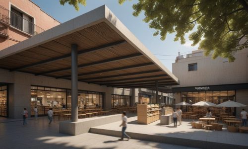 Vista de track comercial abierto, planta alta